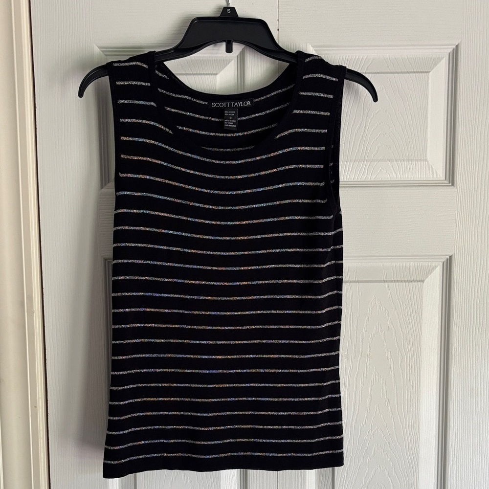 Scott Taylor Black Striped Women's Tank Top